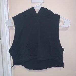 Urban Groove Black Hooded Sleeveless Crop Top Super Cute XSMALL